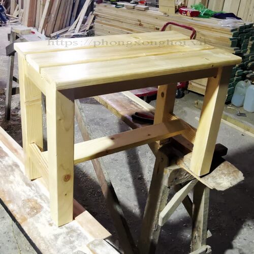 Ghế gỗ thông ngồi xông hơi dài 70cm rộng 31cm - Ảnh 2