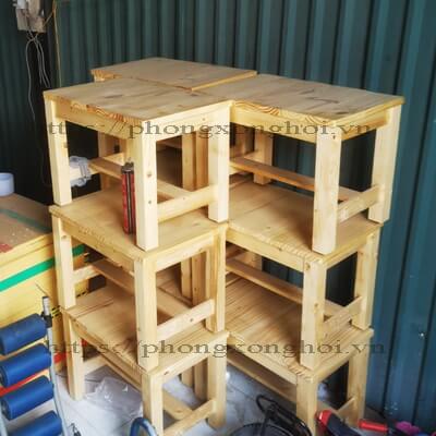 Ghế gỗ thông dài ngồi 1 người 60cm - Ảnh 2